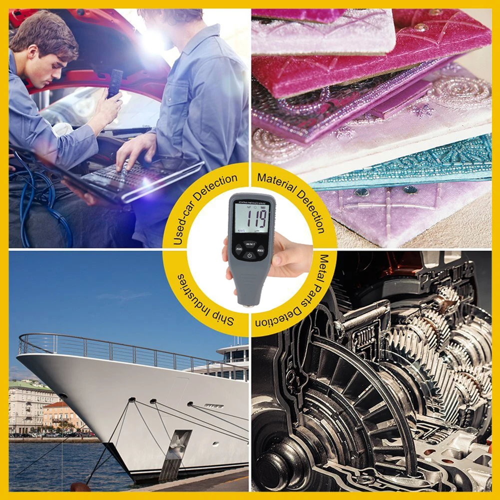 Цифровой измеритель толщины покрытия краски инструменты для черных и цветных