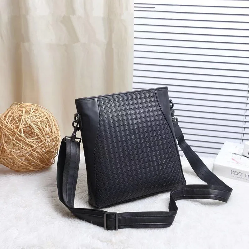 Kaisiludi leather weaving casual satchel  bag waxed cowhide single-shoulder bag business leisure travel bag