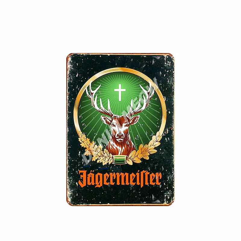 Алкогольные напитки Jagermeister голова оленя табличка металлическая винтажная винная Оловянная вывеска классические наклейки на стену виски украшение для домашнего бара WY55 - Цвет: 4