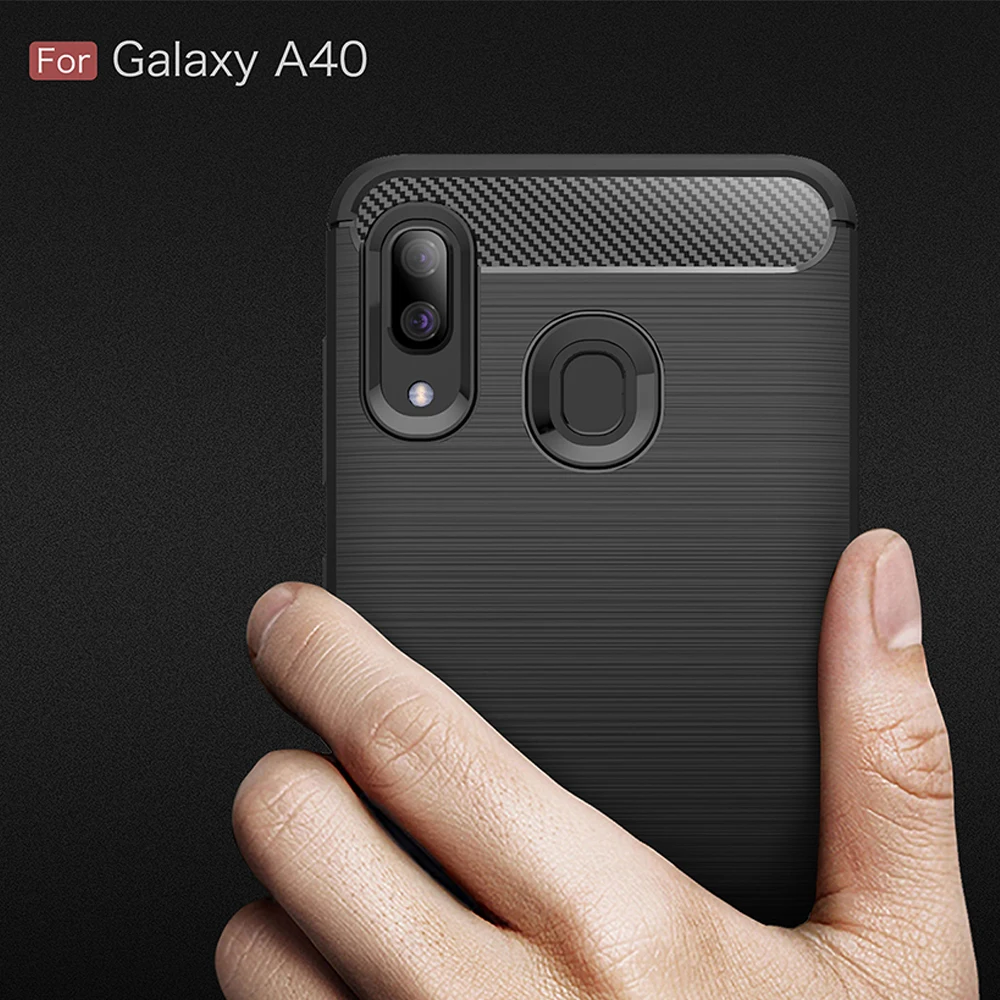 Чехол из углеродного волокна для Samsung Galaxy A40 A30, противоударный чехол для телефона, чехол для Samsung A 40 30 A20, чехол с полной защитой, бампер