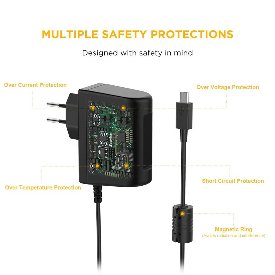 EasyAcc 5 V 2A быстрое зарядное устройство Micro USB для мобильных телефонов адаптер