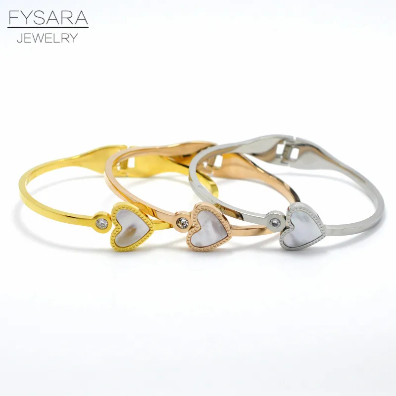 FYSARA натуральная основа Сердце Браслеты &amp для женщин модные ювелирные изделия из