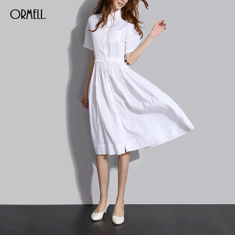 Ormell Женщины Элегантный Шифон Рубашка С Коротким Рукавом Turn Down Воротник