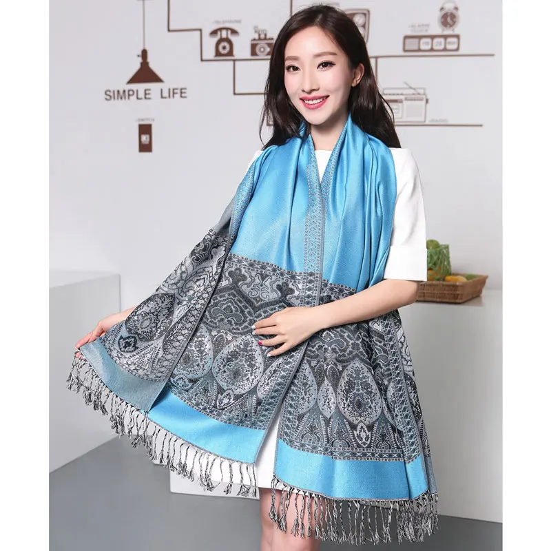 Зимний палантин с узором пейсли из Индии этнические шарфы Cachecol Inverno 100% Пашмина