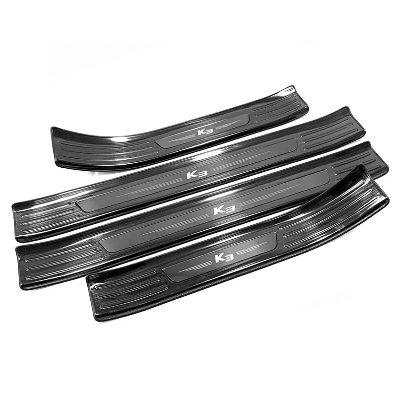 

For Kia K3 2019 2020 Stainless Door Sill Scuff Plate Kick Guard Pedal Threshold Step Protector Sticker Trim Cover Car Accessory