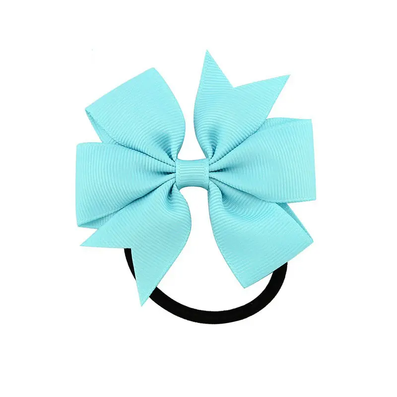 15 Sale Solid Ribbon Bows Hair rope Girls Bow Elastic kids Children Hair Tie Hair Band princess Hair Accessories - Цвет: 15