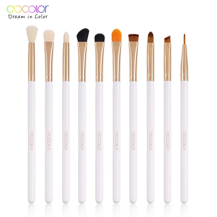 Docolor 10 шт. набор кистей для макияжа для бровей Eyeline Eyeshadow кисть для смешивания для губ большие тени для век Make Up Кисти Косметический комплект