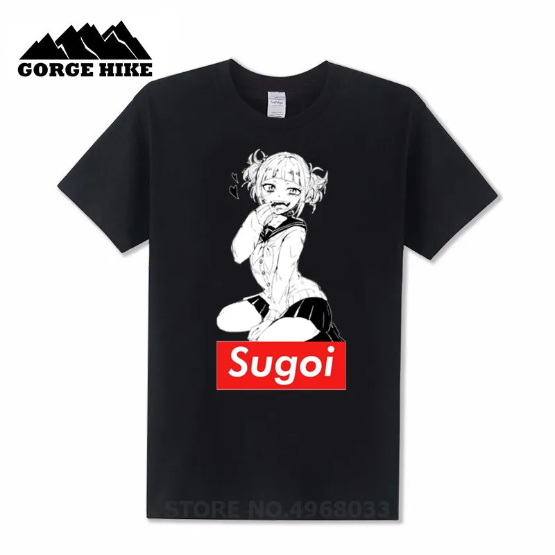 2019 Quality Cotton Streetwear Harajuku My T shirts Ahegao Toga Sugoi Waifu Boku No Hero Creative Design Academia Funny T-shirt | Мужская