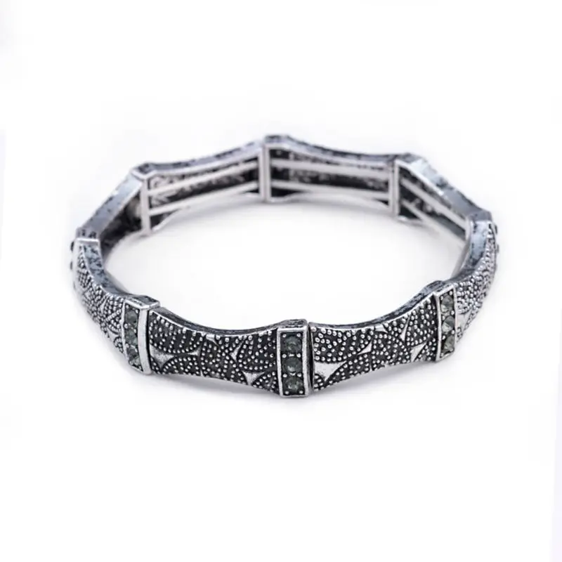 Antique gold silver bracelet cuff bangles stretch retro vintage jewelry popular armband accessories for women | Украшения и