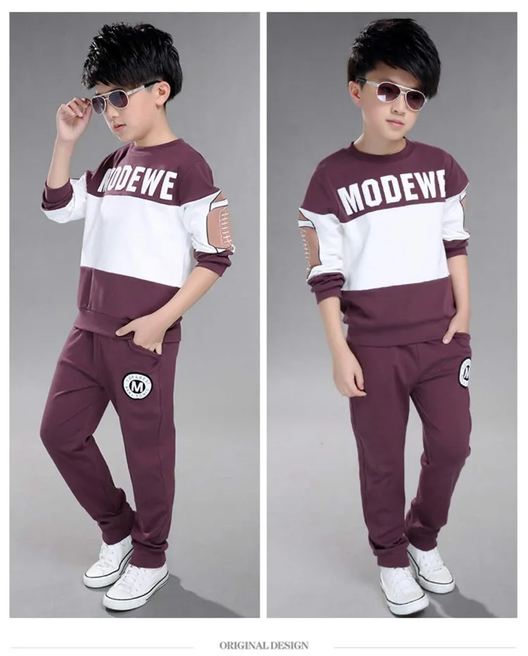 Binhbet Boys Tracksuits 2018 Autumn Children White Black Long Sleeve Jacket + Pants Outfit Kids Clothing Sets Age 3-10 T |