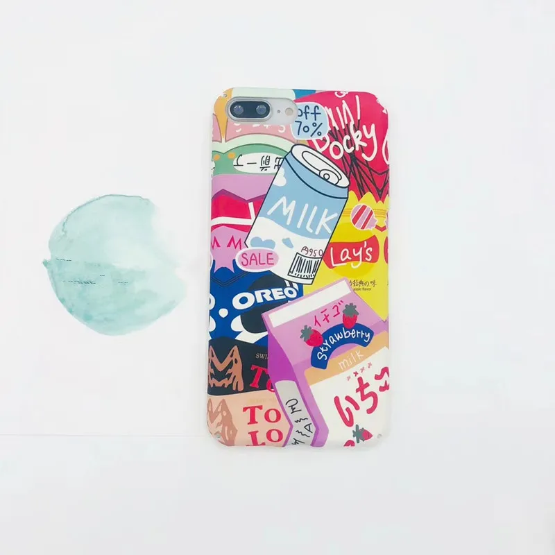 Японские чехлы для телефонов с клубничным молоком iphone 7 7Plus 6 6S 8 Plus X милый