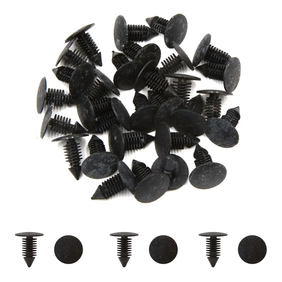 

Uxcell 30Pcs Black Car Door Fender 9mm Hole Push Plastic Rivets Retainer Clips