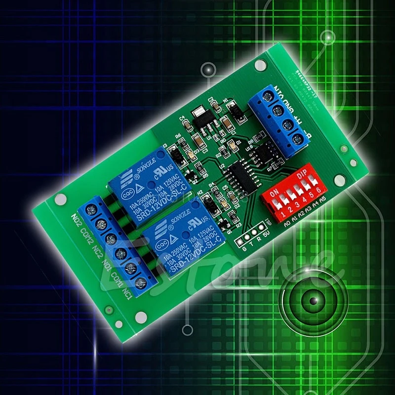 1 шт. 2 канала RS485 релейная плата Modbus RTU в DC 12 В Модуль командного переключателя PLC мотор