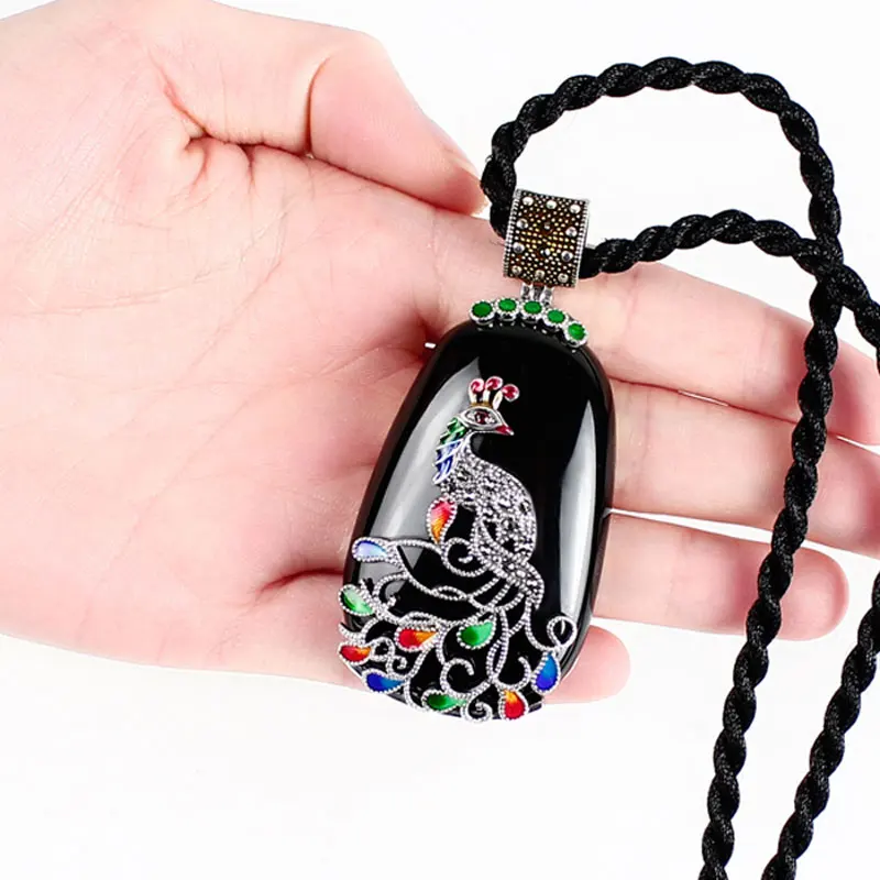 Винтажный Агат JIASHUNTAI ювелирный камень подвеска в стиле ретро из серебра 925 пробы