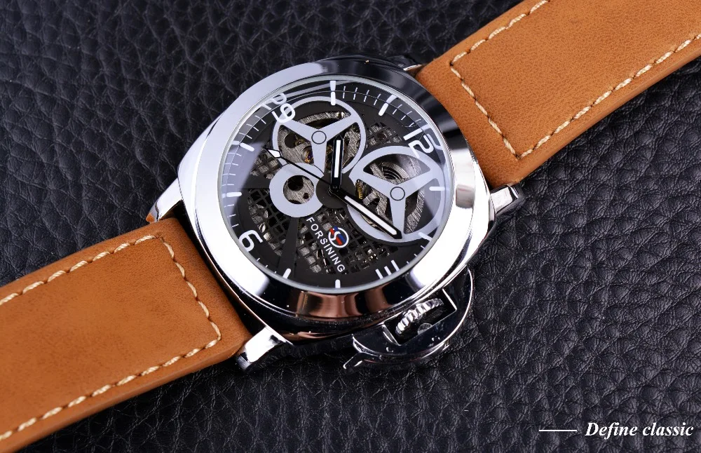 Часы наручные Forsining мужские с автоподзаводом дизайнерские брендовые Роскошные