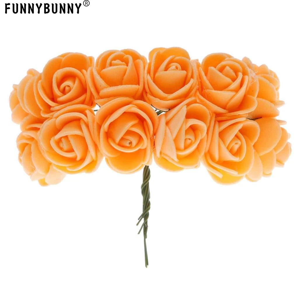 FUNNYBUNNY 12 шт./лот Мини роза искусственный цветок Пена Цветок сделай сам шар