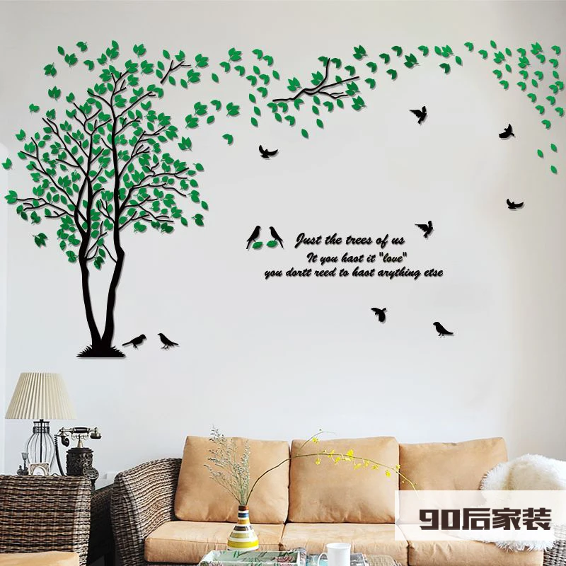 

Large Size Tree Acrylic 3D Wall Sticker DIY Art TV Background Wall Poster Home Decor Bedroom Living Room Wallstickers R284