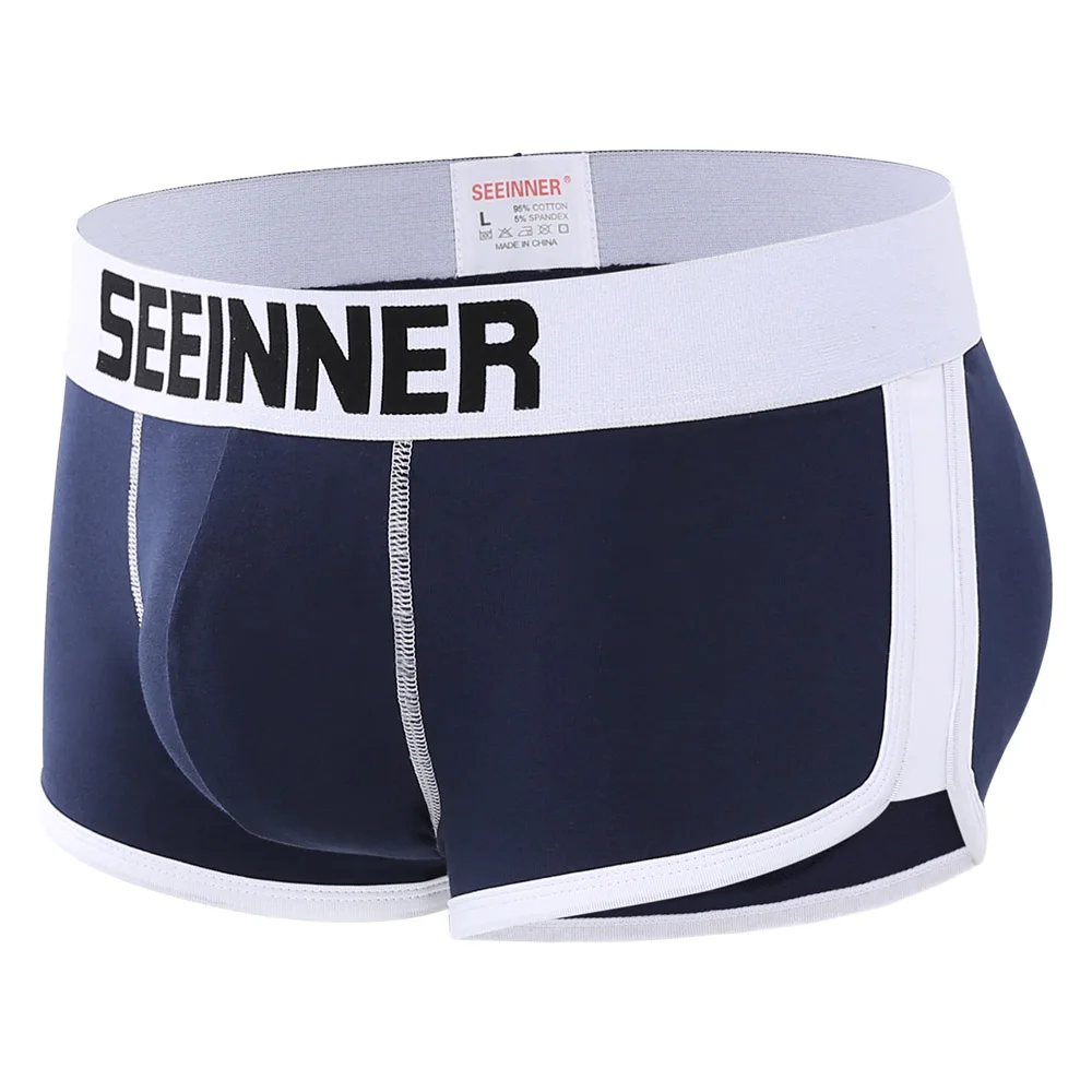 Seeinner мягкие мужские боксеры мужское хлопковое Мужское нижнее белье трусы для