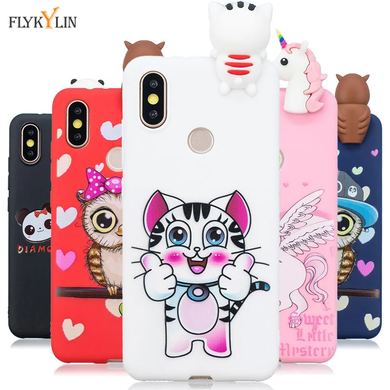 Силиконовый чехол для Xiaomi Mi A2 Lite накладка A2Lite с 3d куклой игрушки мягкие чехлы из