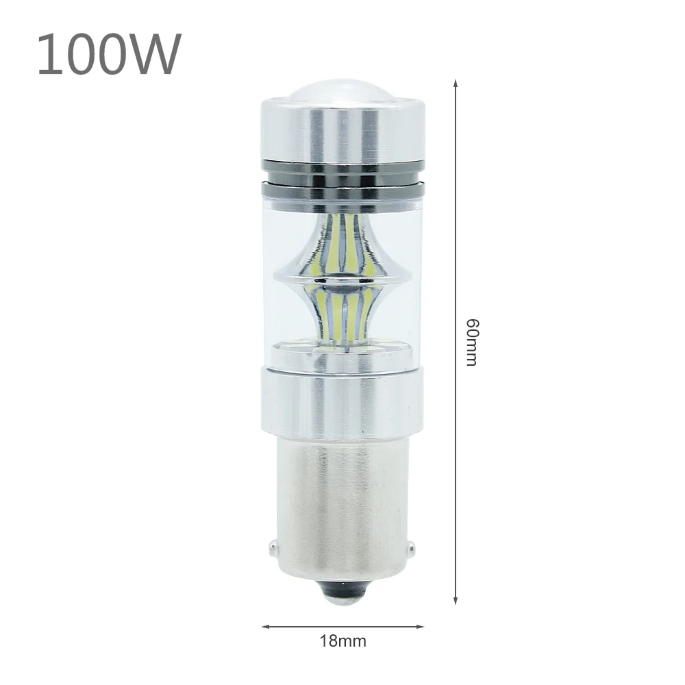 100W 3030 SMD 1 шт 30w 50w 100w 7,5 w светодиодный автомобильный светильник лампочка 12V 1156 Ba15s P21W авто светодиодные задние тормоза светильник парковочный противотуманный фонарь светильник сигнальный светильник - Испускаемый цвет: 100W 3030 SMD