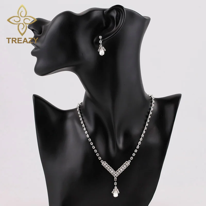 Комплект из колье и серёг в форме капли|earrings set for women|necklace earring setfashion jewelry |