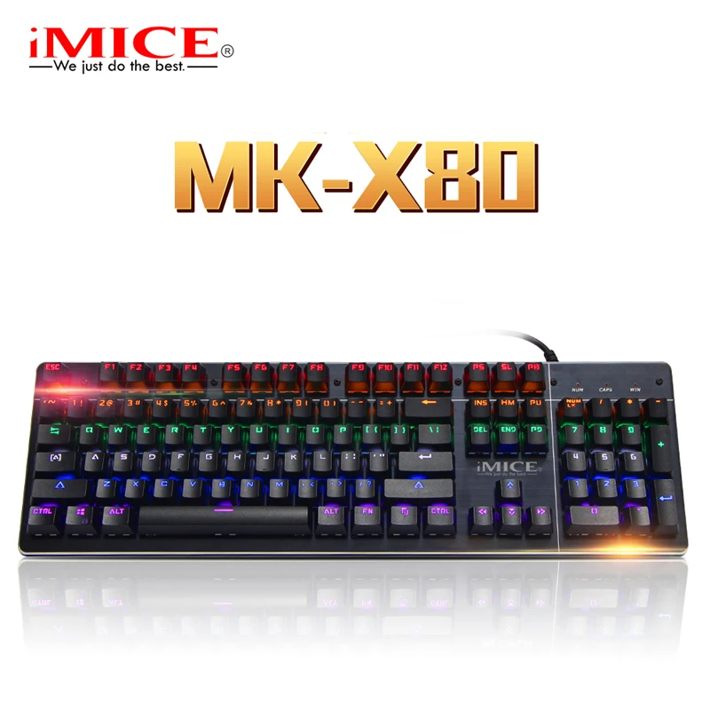 Игровая клавиатура Apedra 104 клавишная механическая RGB синий переключатель со
