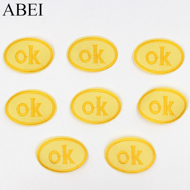 20 шт./лот вышитые патчи OK для ремонта одежды сделай сам одежда джинсы аппликации