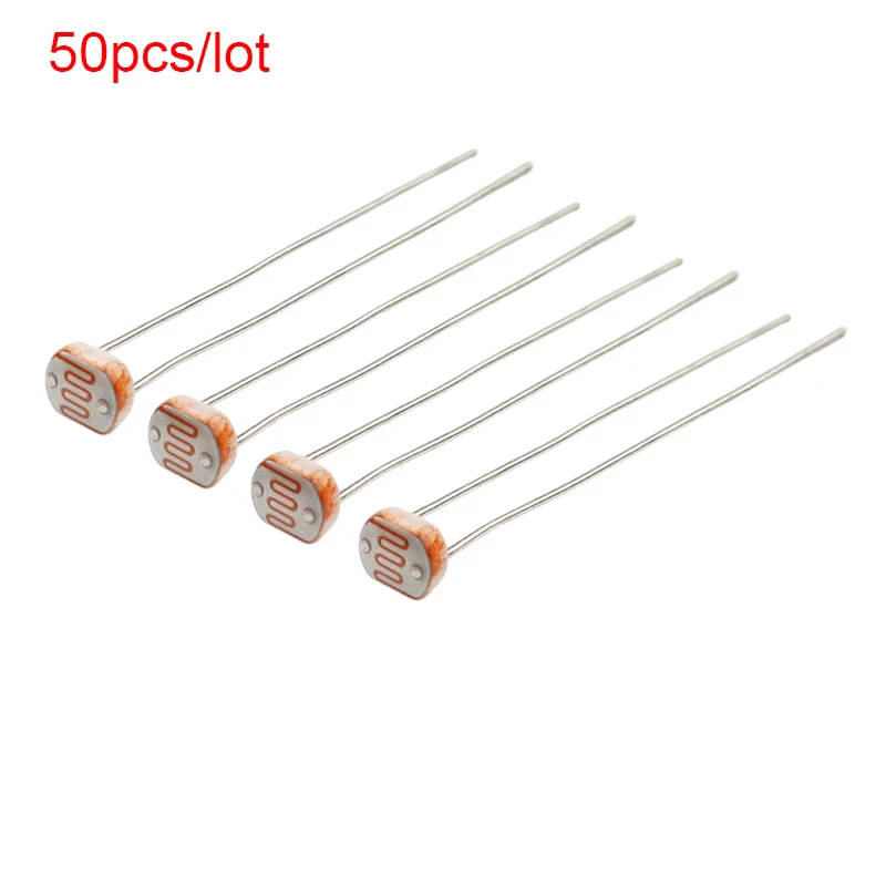

50Pcs/Lot 5mm 5528 Photosensitive Resistors Photoelectric Resistance Switch Element Detecting Element for
