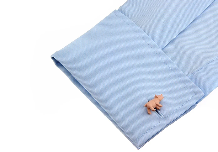 Запонки iGame в виде свиньи розового цвета из латуни с рисунком милый дизайн