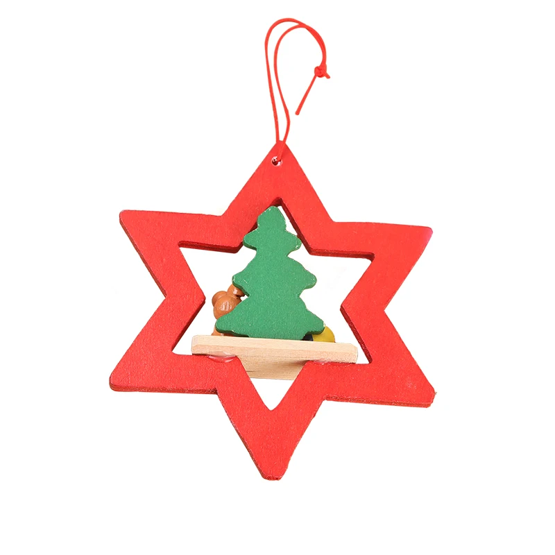 Рождественские деревянные висячие украшения для рождественской елки подвески с