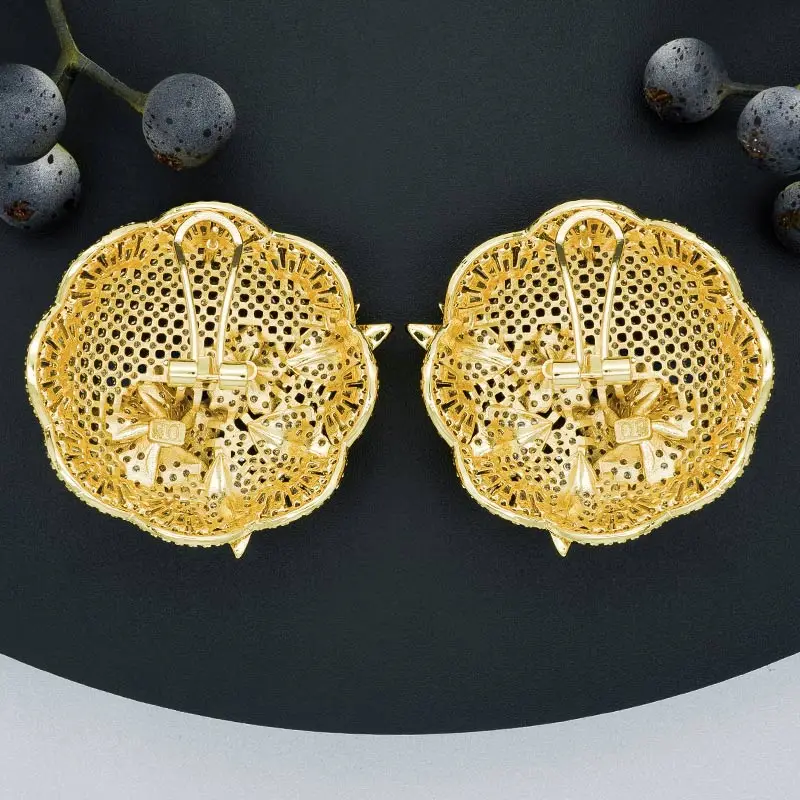 ModemAngel Роскошная серьга в форме цветка для женщин помолвка Свадьба полный микро