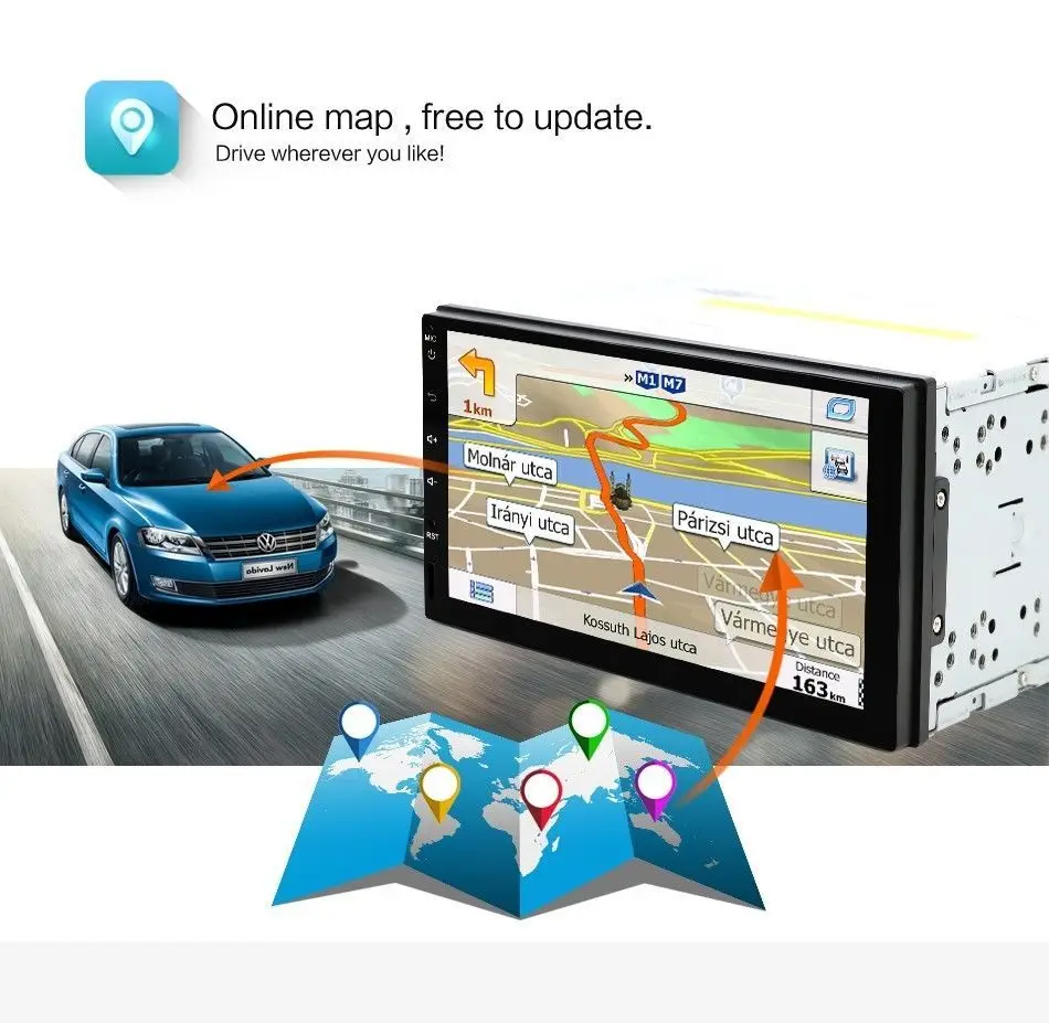 Новая поддержка dab 2din Android 7 1 автомобильный (нет) dvd плеер gps + Wifi Bluetooth радио