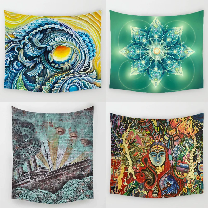 

2021 New Printed Wall Hanging Tapestry Hinduism Markings Tapestry
