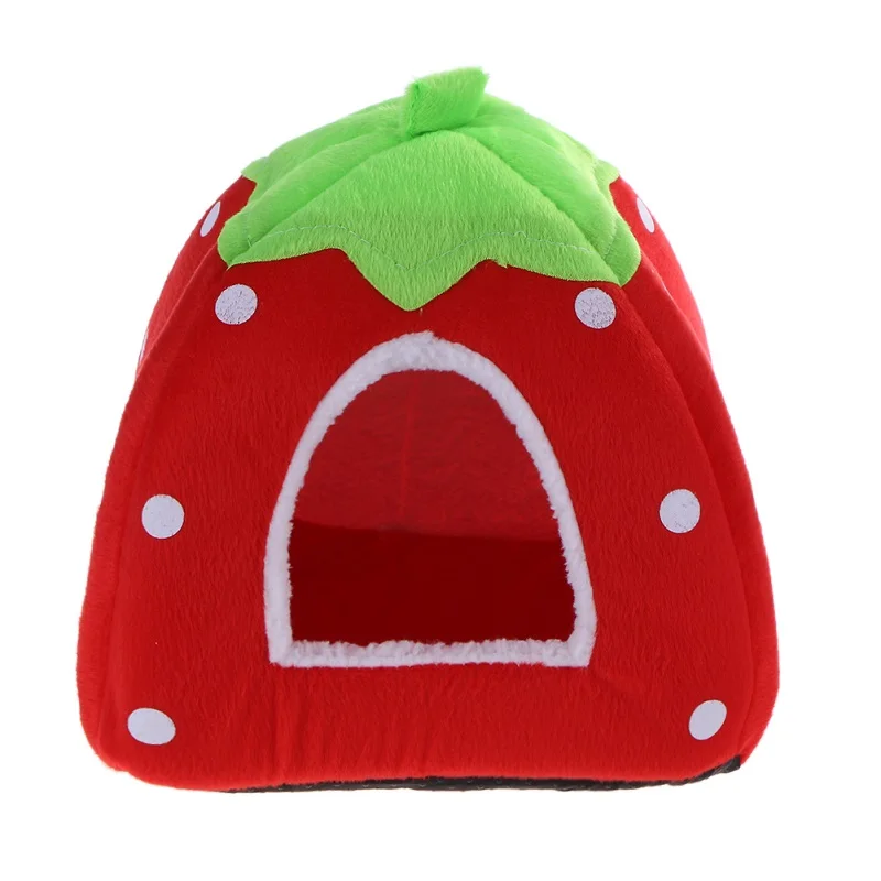 Strawberry Складная кровать для собак, кошек, животных, домик для питомцев, клубника, леопард, теплая кровать для животных, домик для питомцев, S-XXL - Цвет: Strawberry