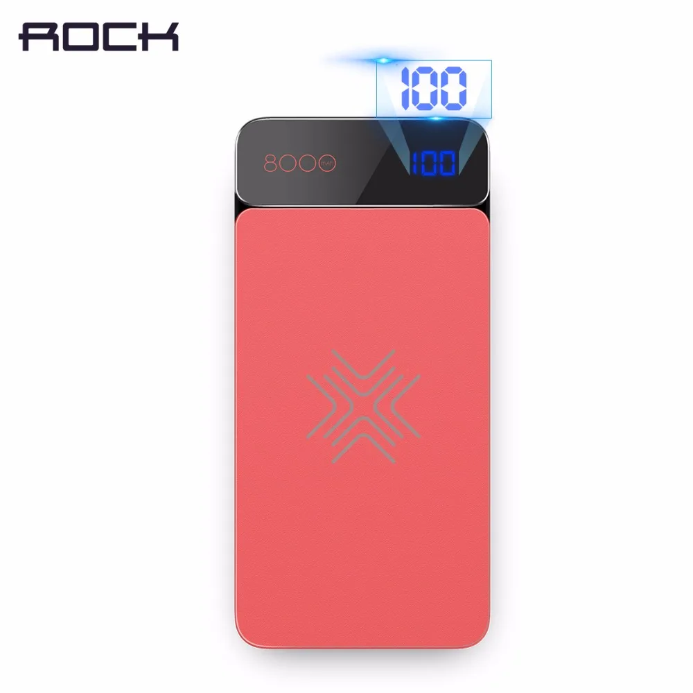 8000 мАч светодиодный ЖК дисплей беспроводной зарядное устройство power Bank ROCK