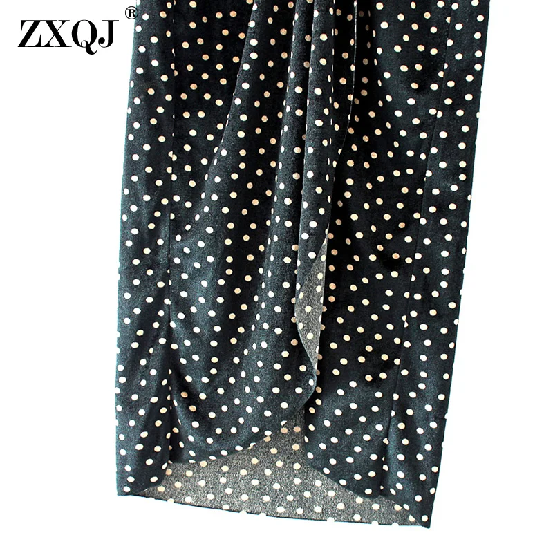 Zxqj летнее платье в винтажном стиле с глубоким v-образным вырезом Velvet Wrap Dress