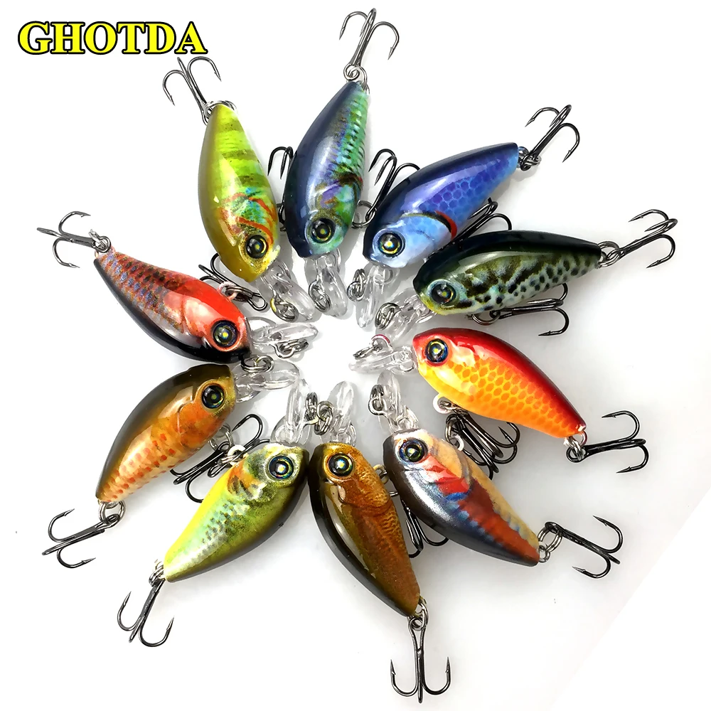 10 шт. мини рыболовные приманки микро кривошипная Приманка CrankBait погремушки 4g |