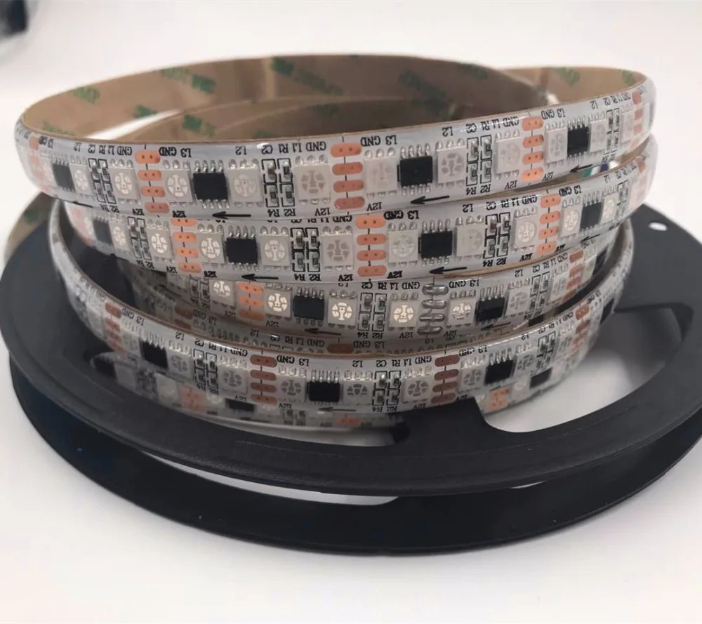WS2818 5m 60 светодиодный s/m(20 пикс./м) DC12V RGB полноцветная светодиодная Пиксельная