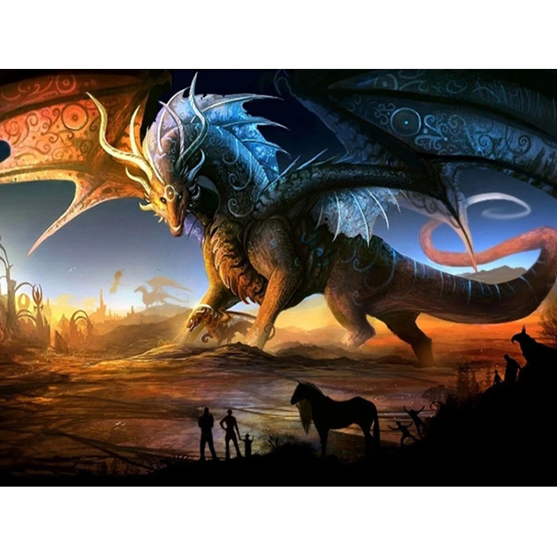 

Full square Diamond Painting Huge dinosaur force Handicraft Needlework 5d Drill Mosaic DIY Diamond Embroidery Animal Gift Z820