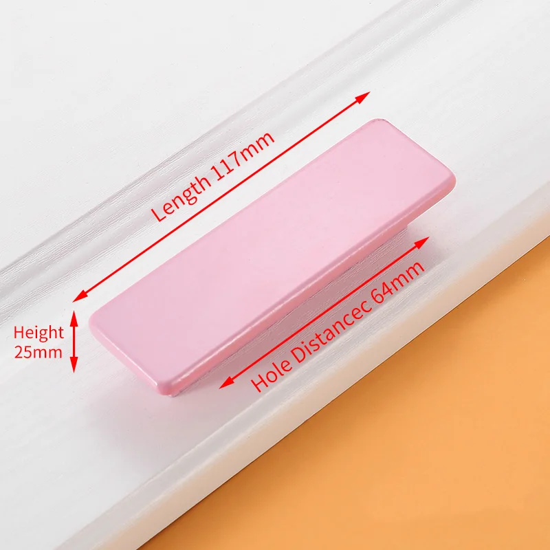 pink 64mm NAIERDI детская комната деревянные ручки и ручки для шкафа кухонные дверные ручки Макарон Шкаф Ручка ящика ручки - Цвет: pink 64mm