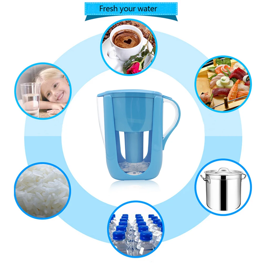 Household Water Pitcher Kitchen Filter Kettle 1 for Filters Activated Carbon Brita 10Cups 3 color |