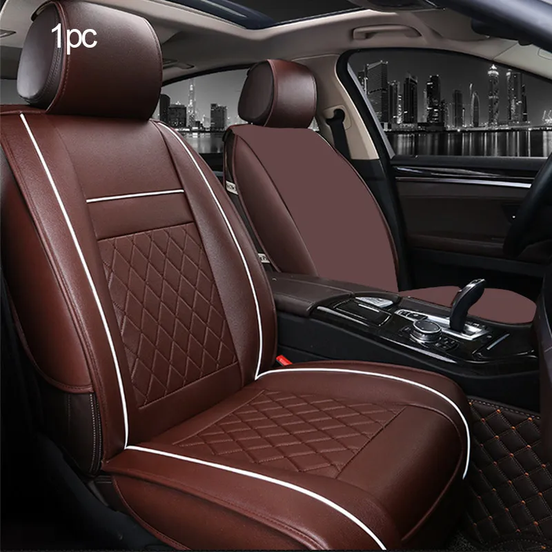 Coffee 1pc Чехлы для автомобильных сидений, кожаный чехол для автомобильных сидений, универсальный чехол для сидений, защитный коврик, стул для интерьера, автомобильные аксессуары - Название цвета: Coffee 1pc
