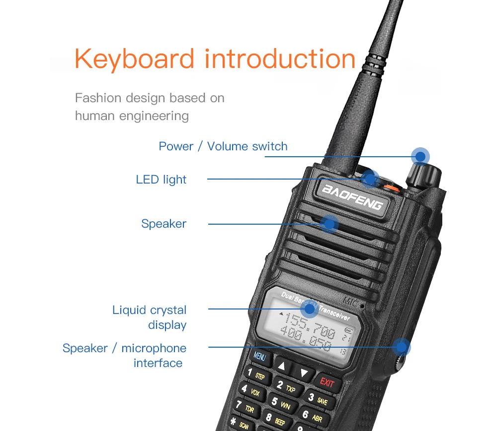 Baofeng UV-9R UV9R плюс Водонепроницаемая рация Ham VHF радиостанция IP67 10 км кв трансивер оборудование связи