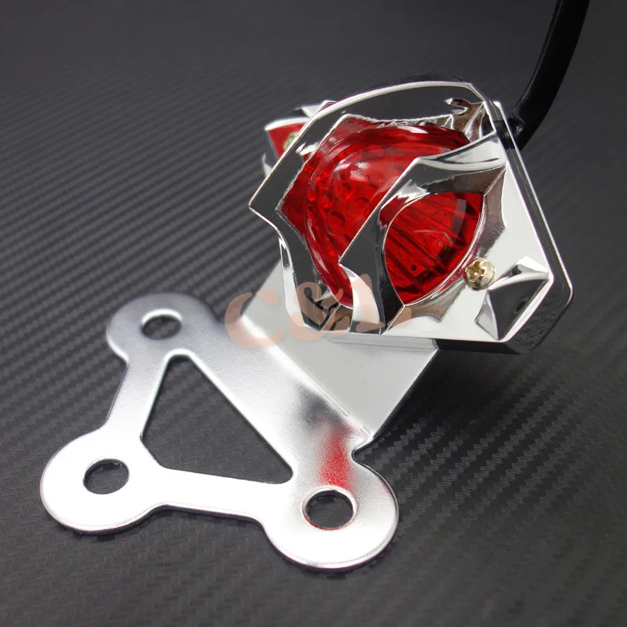 Хромированный мотоцикл светодиодный гриль задний стоп сигнал Кронштейн