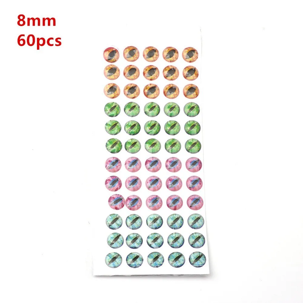 8mm 60pcs Rompin рыболовные глаза для приманки 4D моделирование капли воды Fly рыболовные приманки искусственные приманки для Фиш Ай смешанные Цвет 6/8/12 мм аксессуар для рыбалки - Цвет: 8mm 60pcs