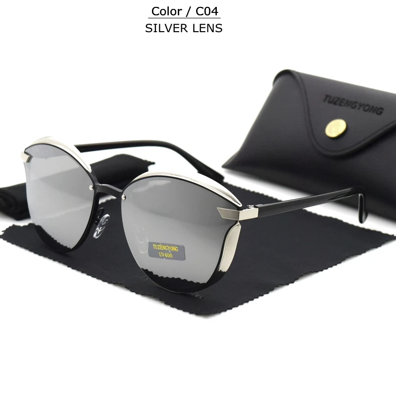 TUZENGYONG Cat Eye Sunglasses Women Polarized Fashion Ladies Luxury Sun Glasses Female Vintage Shades Oculos de sol Feminino