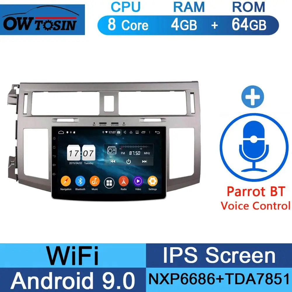 64G Parrot BT " ips 8 Core Android 9,0 4G+ 64G автомобильное радио GPS; Мультимедийный проигрыватель для Toyota Avalon 2006 2007 2008 2009 2010 DSP CarPlay Parrot BT - Цвет: 64G Parrot BT