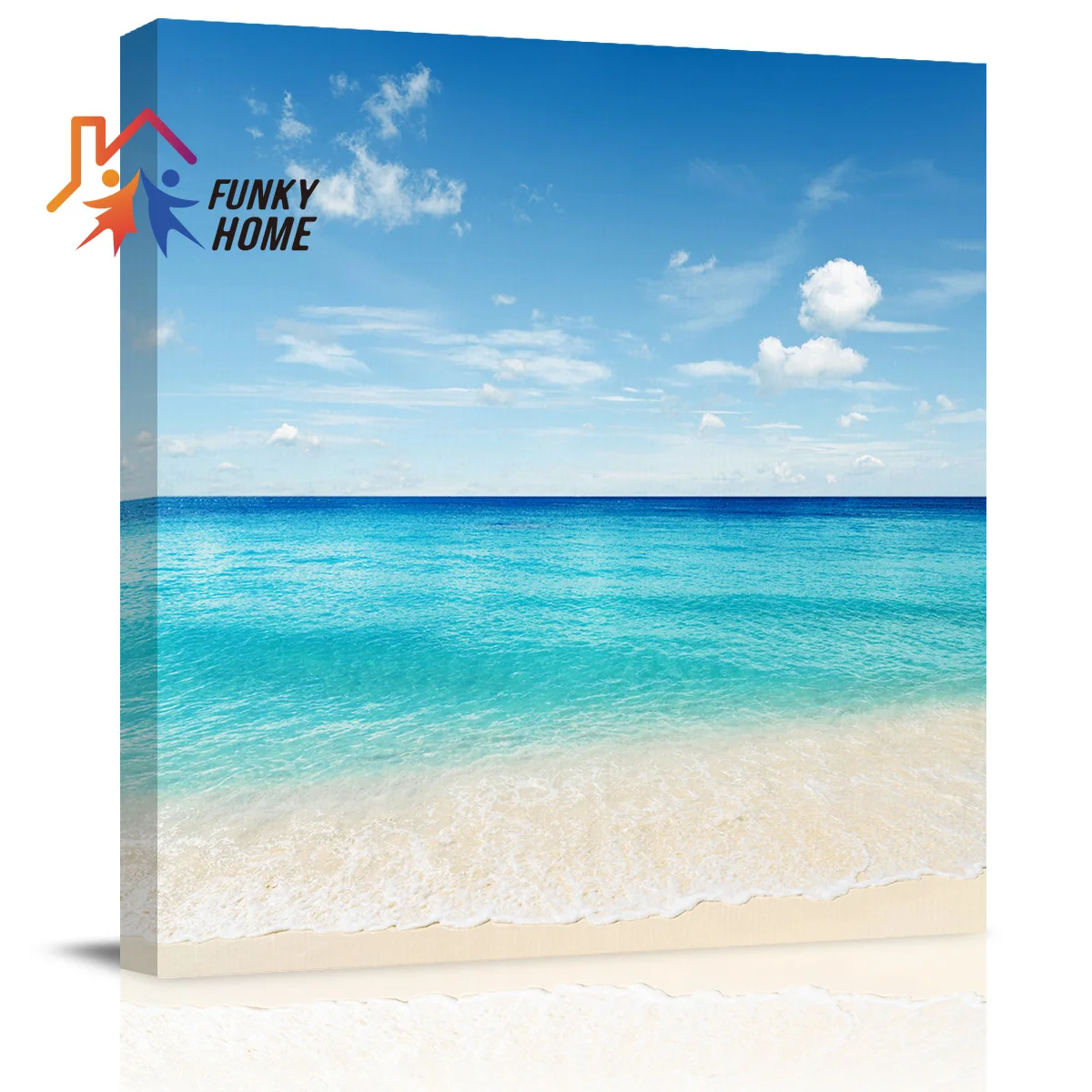 FunkyHome пейзаж холщовая живопись солнечный пляж морской синий береговая линия