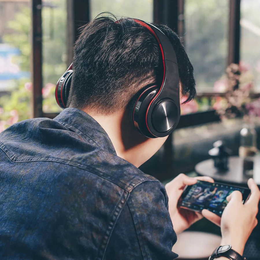 Bluetooth стерео наушники, гарнитура, беспроводные наушники, складные, с подсветкой, TF карта, MP3 Воспроизведение, FM радио, громкая связь