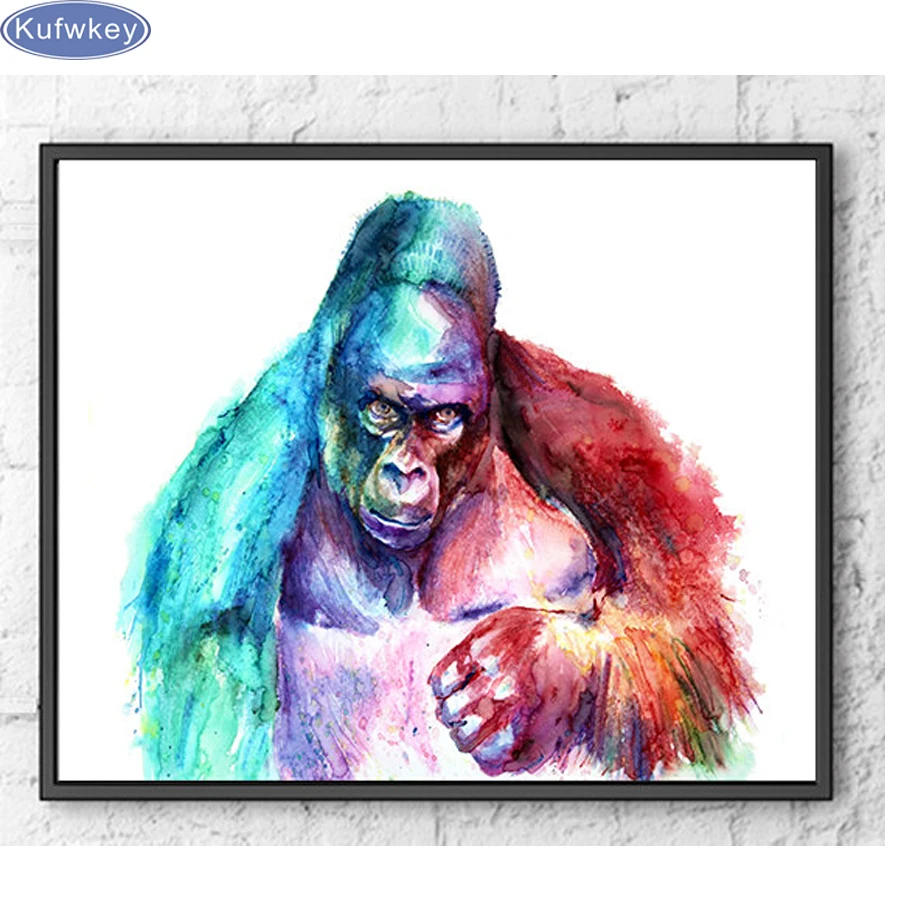 Алмазная живопись вышивка крестиком gorilla квадратная 5D мозаика узоры для вышивки